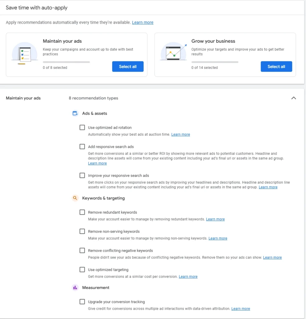 Поддръжка на рекламите в Google Ads
